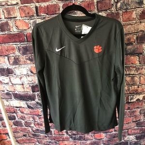 NWT Nike Clemson Tigers Sideline Gear Long Sleeve UV Top Women's M Gray CW3541